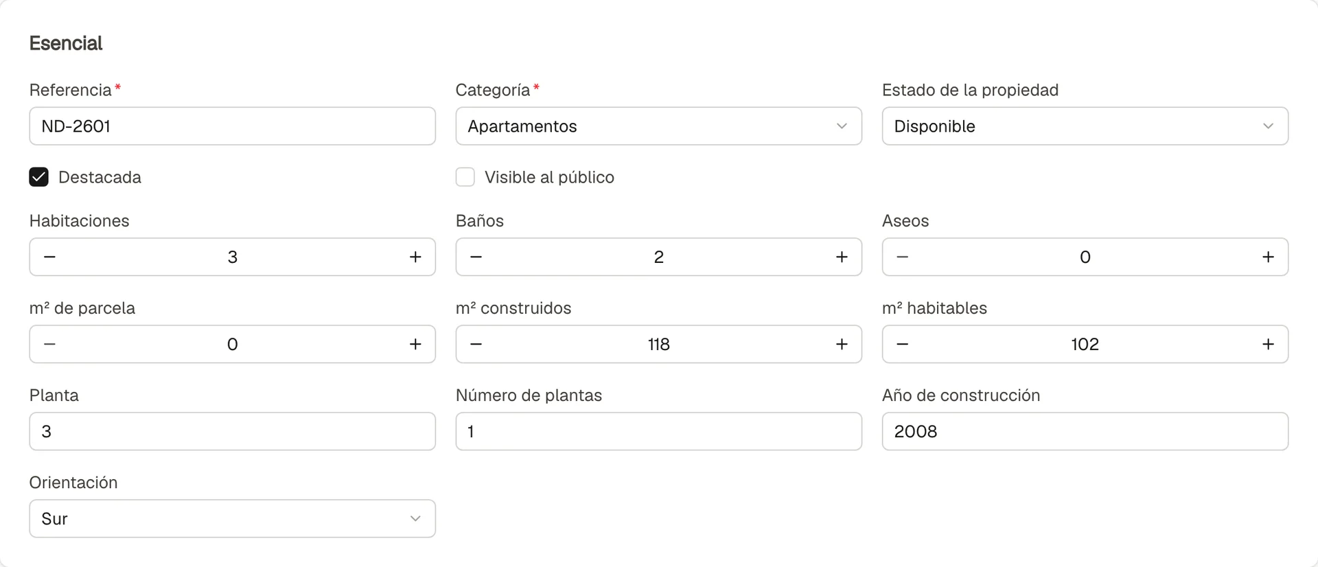 Datos esenciales de una propiedad en Teatinos