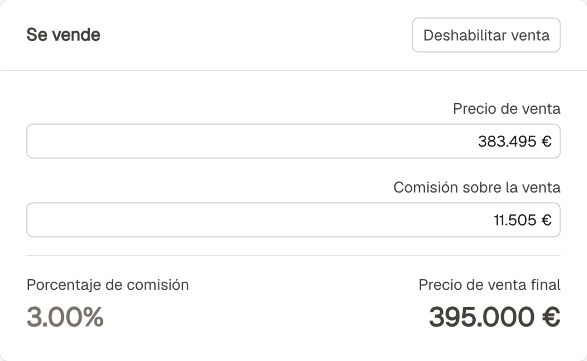 Precios y comisiones transparentes