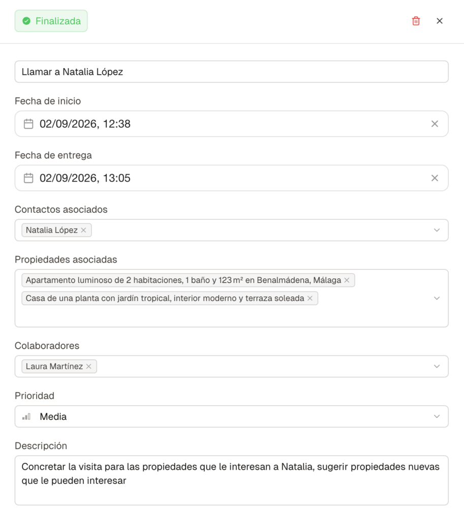 Tareas con contexto